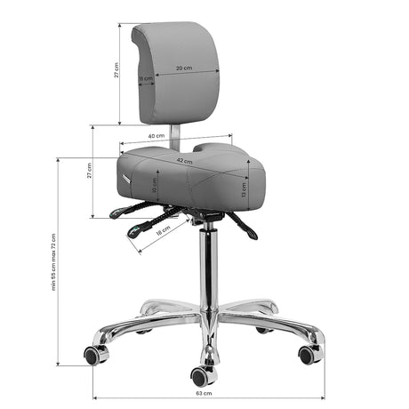 Giovanni podiatry stool 1005 grey - BVShop