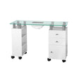Glass desk with 013b absorber, white - BVShop