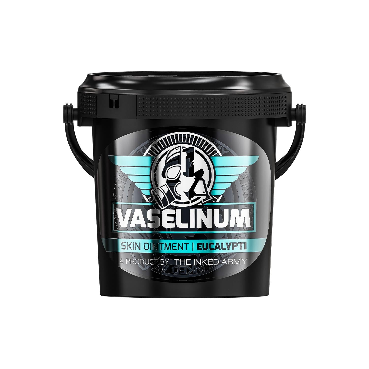 Inked Army Vaselinum Eucalypti with Eucalyptus Oil 1000ml bottle showing label and clear plastic container