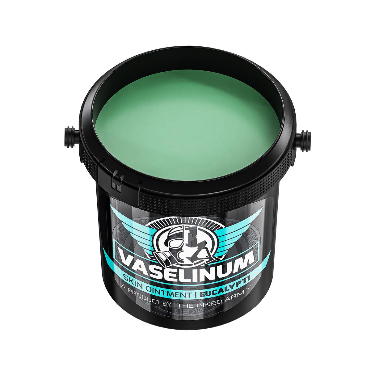 Inked Army Vaselinum Eucalypti with Eucalyptus Oil 1000ml bottle, showing the label and clear plastic container.
