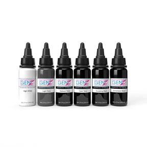 Intenze Ink Gen-Z Bob Tyrrell Advanced Black & Grey Set 6x30ml - BVShop