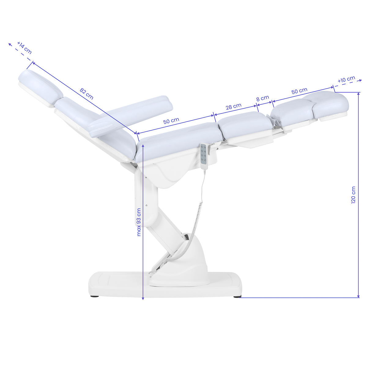 Kate electric podiatry chair, 4 actuators, cool white - BVShop