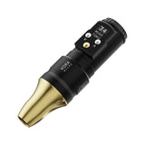 Musotoku Kora Micro PMU machine, angled, black body, gold grip