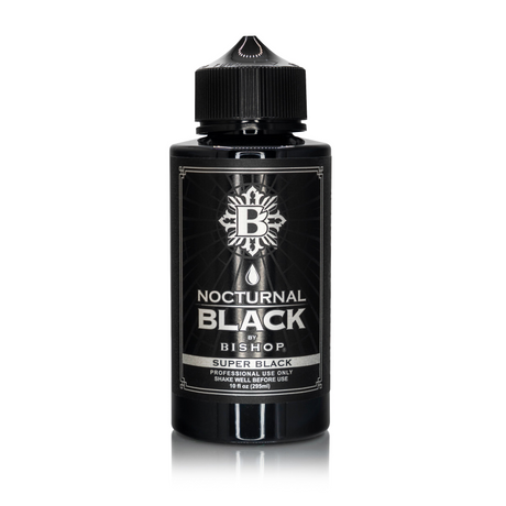 Nocturnal By Bishop Super Black 295ml — pudelīte uz balta fona