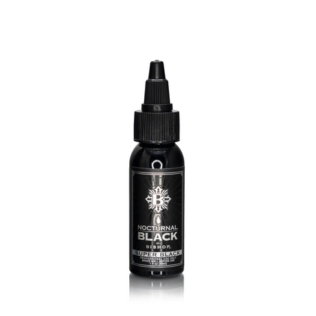 Nocturnal By Bishop Super Black 30ml — pudelīte uz balta fona