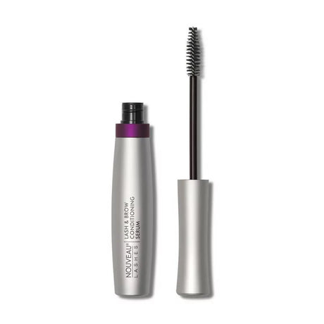 Nouveau Lashes Lash & Brow Conditioning Serum 8ml bottle with applicator brush for promoting healthy lashes and brows.