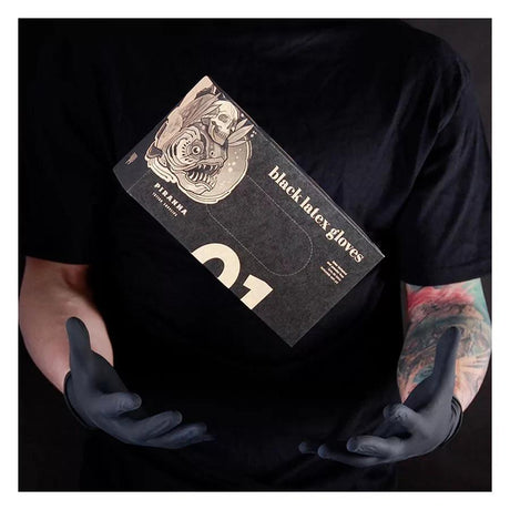 Piranha Black Nitrile Gloves 100pcs S/M/L - BVShop