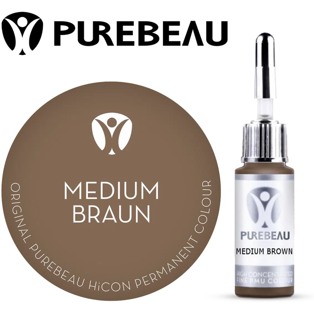 Purebeau Eyebrows Pigment Medium Brown 10ml - BVShop