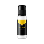 Quantum Tattoo Gold Label Bitchin White ink 30ml bottle with white label and black cap, close-up of the ink container.