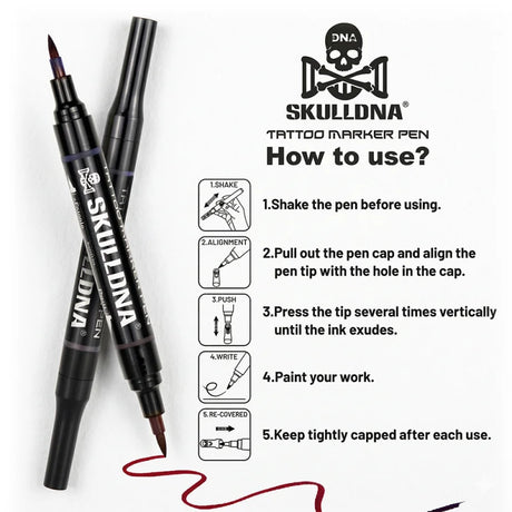 Skull DNA Dual-Ended Skin Marker Red/Blue - BVShop