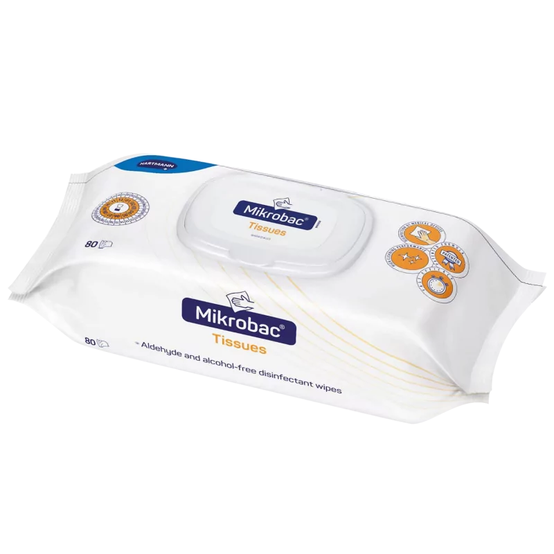 Mikrobac virsmu dezinfekcijas salvetes bez alkohola 18cm x 20cm