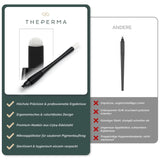 Set of 10 The Perma Microblading disposable tools U24 0.16mm for precise eyebrow microblading procedures.