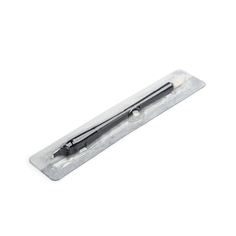 Set of 10 The Perma Microblading disposable tools U24 0.16mm for precise eyebrow microblading procedures.