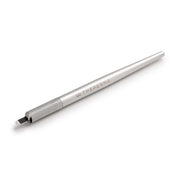 The Perma Microblading Holder by The Perma showing a sleek, ergonomic microblading tool holder in black with metal accents.