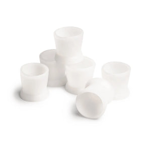 Set of 50 white silicone ink cups by The Perma, ideal for screen printing and ink management.