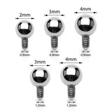 Titāna pīrsinga labreta bumbiņas gals