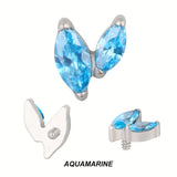 Titāna pīrsinga galiņi ar cirkonu