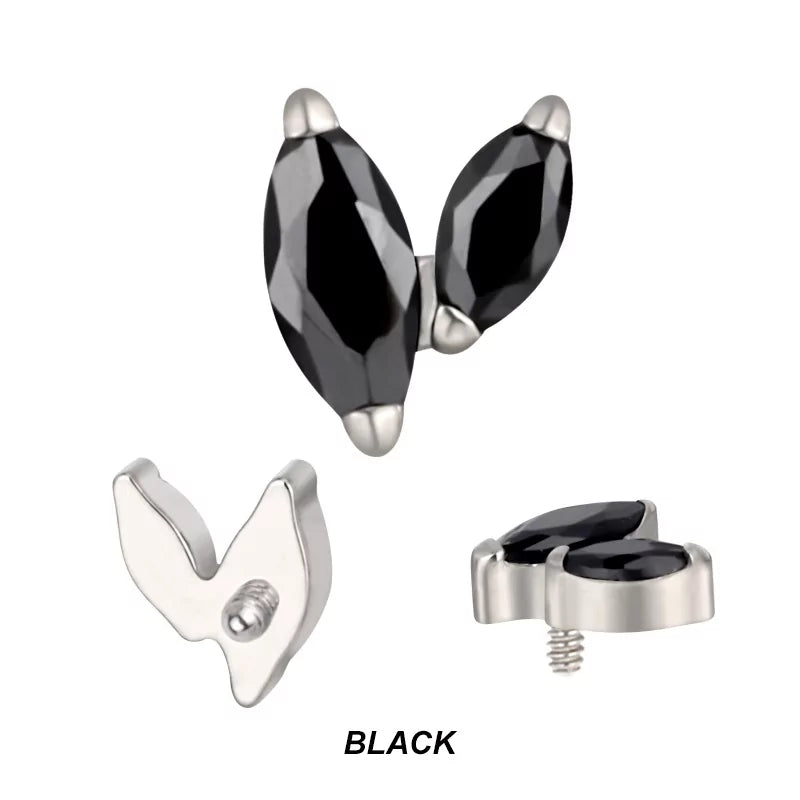 Titāna pīrsinga galiņi ar cirkonu