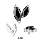 Titāna pīrsinga galiņi ar cirkonu