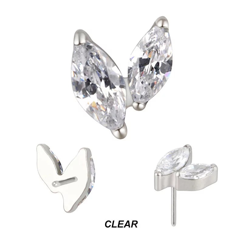 Titāna pīrsinga galiņi ar cirkonu