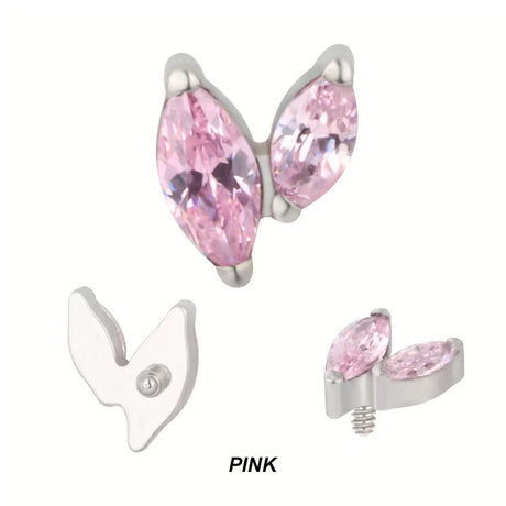 Titāna pīrsinga galiņi ar cirkonu