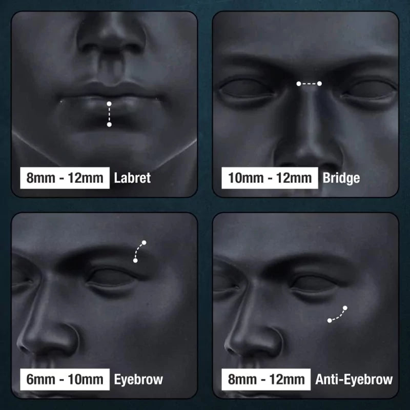 Titāna izliektā push-in labreta