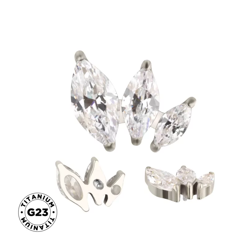 Titāna gredzens ar marķīzes formu