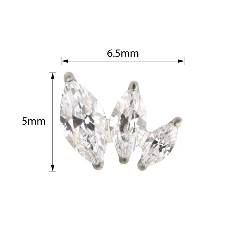 Titāna gredzens ar marķīzes formu