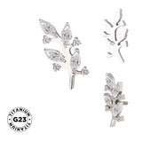 Титановое кольцо в форме ветки