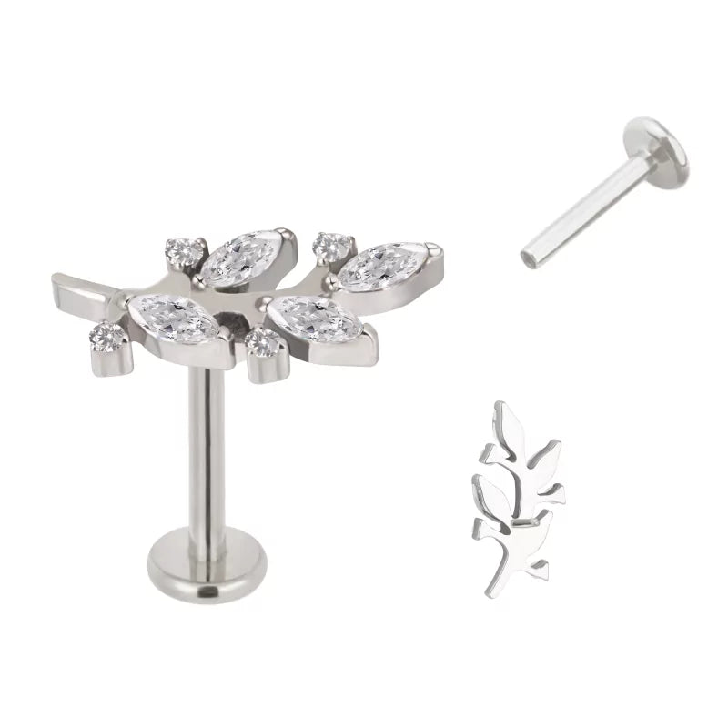 Титановое кольцо в форме ветки