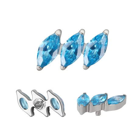 Titāna gredzens diagonāls markīzes formā