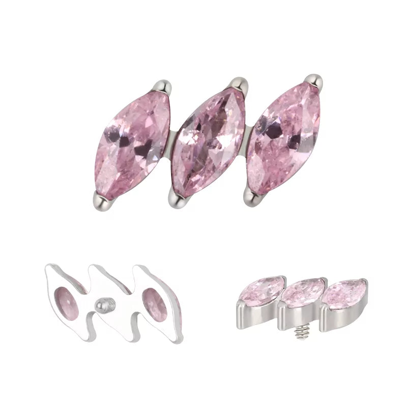 Titāna gredzens diagonāls markīzes formā