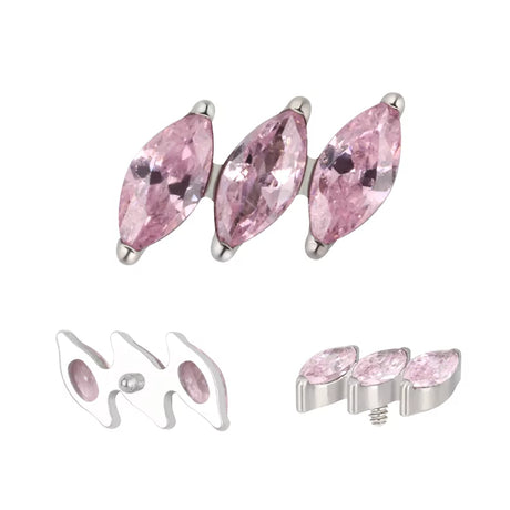 Titāna gredzens diagonāls markīzes formā