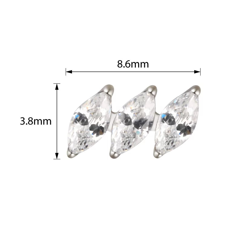 Titāna gredzens diagonāls markīzes formā