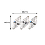 Titāna gredzens diagonāls markīzes formā