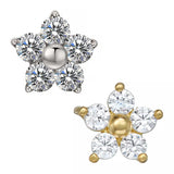 Титановое кольцо с цветком