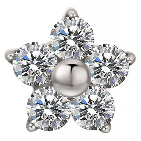 Titāna gredzens ar ziedu