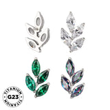 Титановое кольцо в форме листа