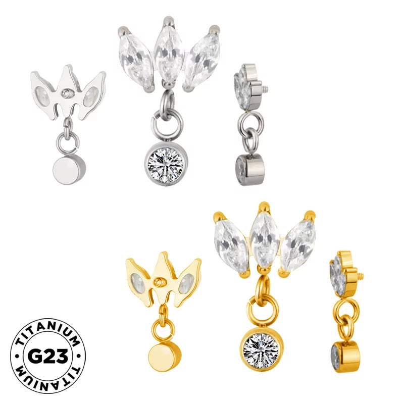 Titāna gredzens Marquise apmale