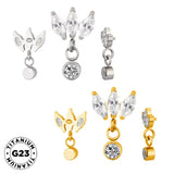 Titāna gredzens Marquise apmale