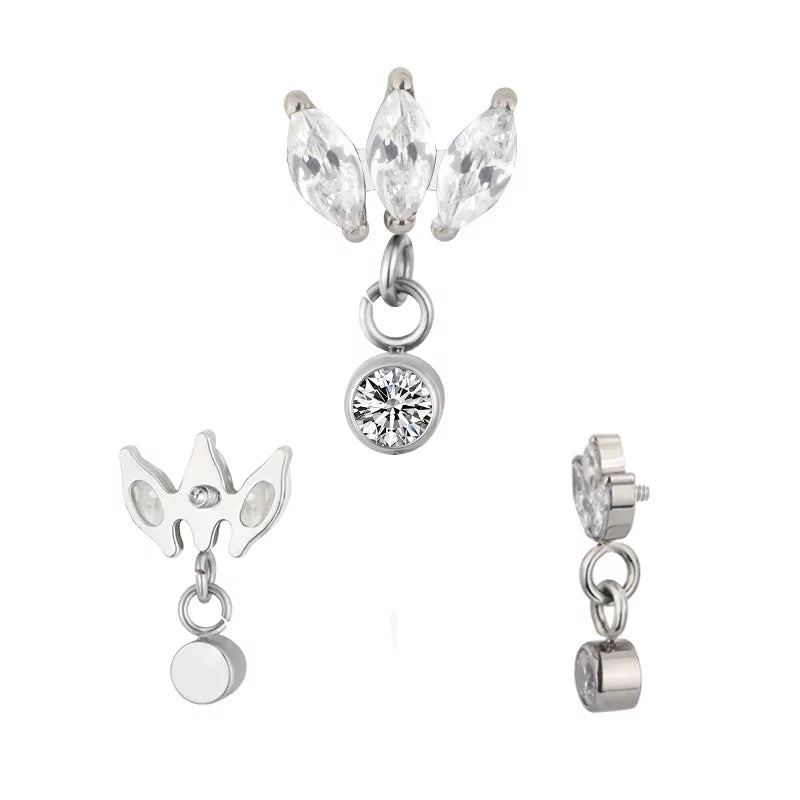 Titāna gredzens Marquise apmale