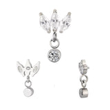 Titāna gredzens Marquise apmale