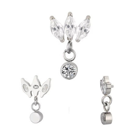 Титановое кольцо с маркизной оправой