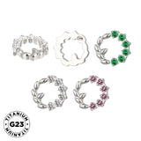 Titāna gredzens ar olīvu vainagu