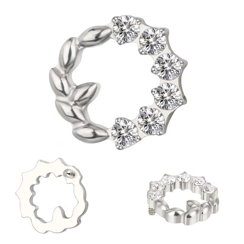 Titāna gredzens ar olīvu vainagu