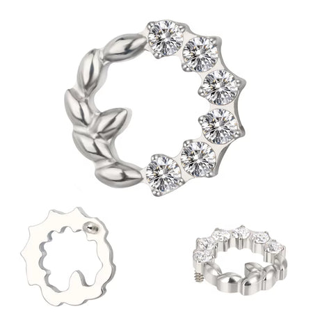 Титановое кольцо с оливковым венком