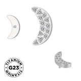 Titāna gredzens ar ieklātu mēnesi