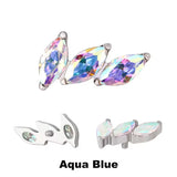 Титановые наконечники для колец 3-зубчатый изогнутый веер