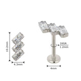 Титановые наконечники для колец 3 прямоугольных ободка