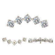Titanium five-prong cubic zirconia arc piercing top with M0.9 thread